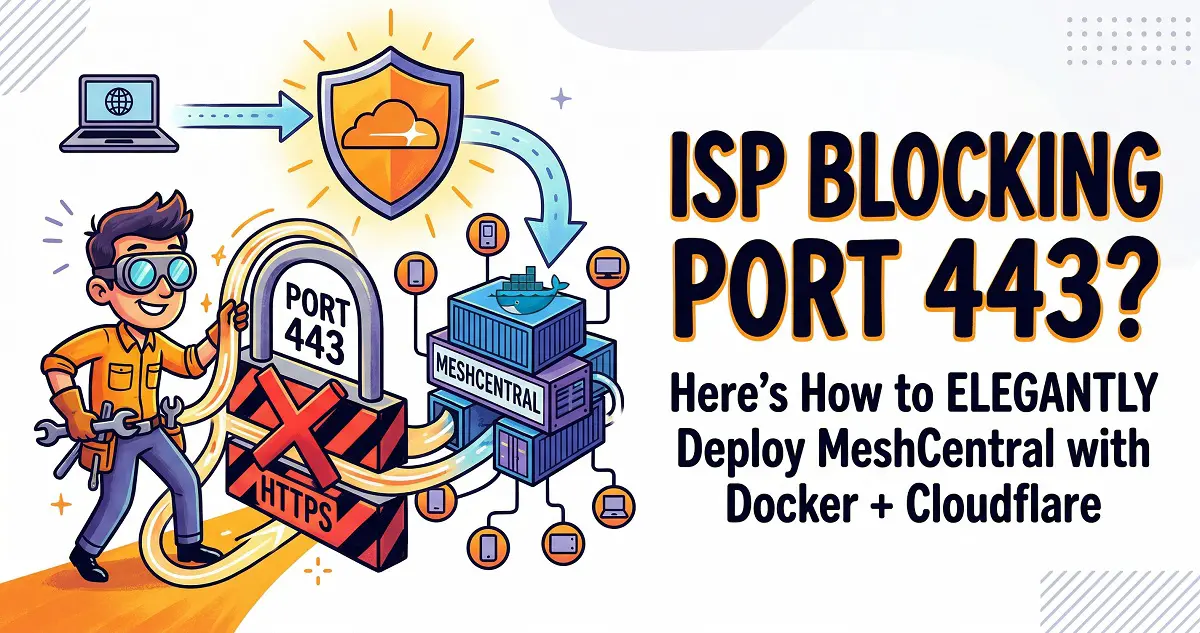 ISP Blocking Port 443? Here's How to Elegantly Deploy MeshCentral with Docker + Cloudflare