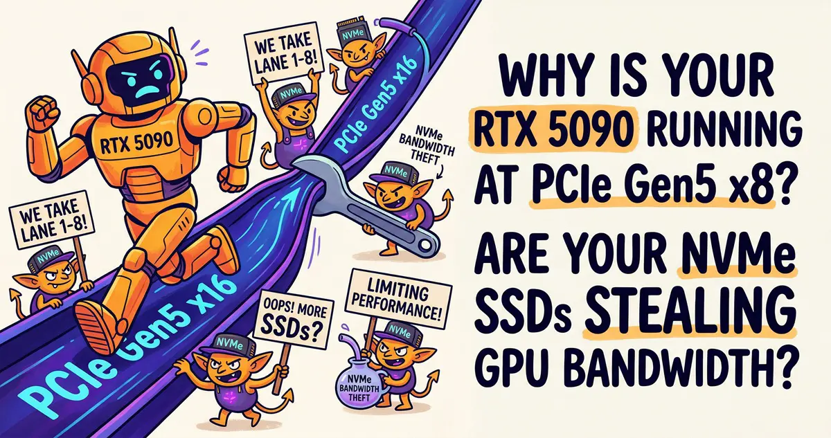 Why Is Your RTX 5090 Running at PCIe Gen5 x8? Are Your NVMe SSDs Stealing GPU Bandwidth?