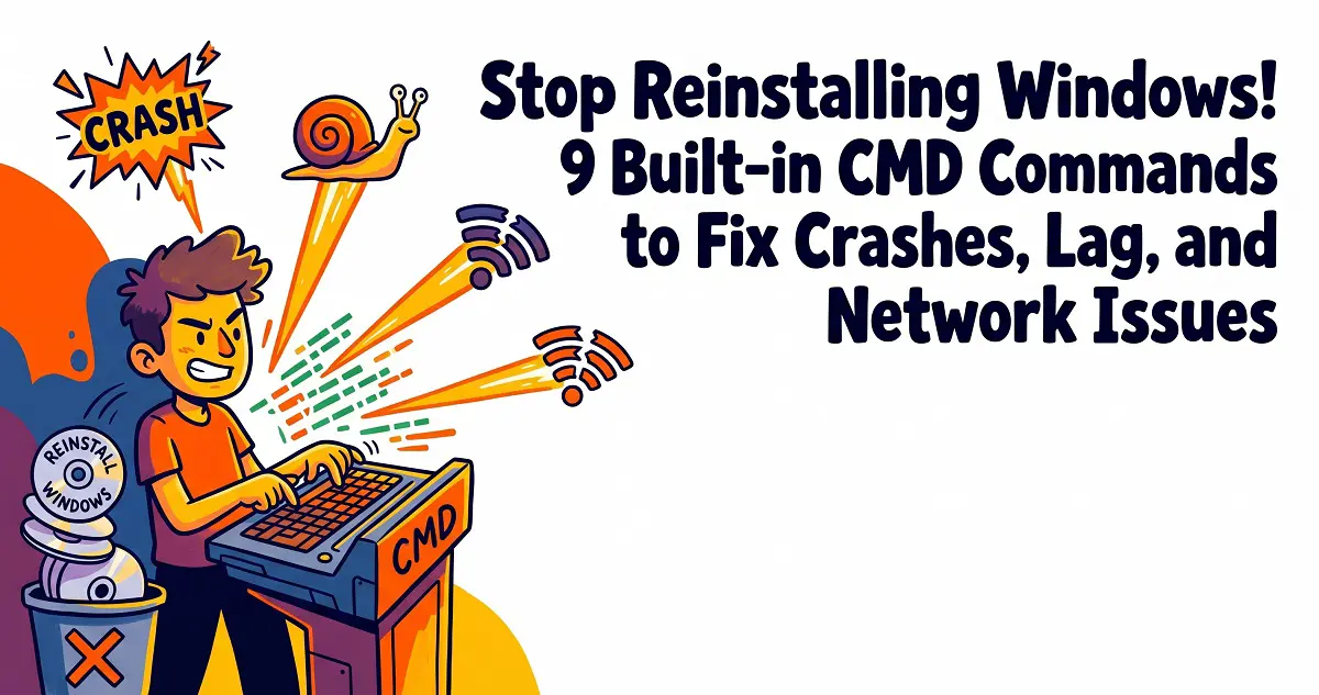 Stop Reinstalling Windows! 9 Built-in CMD Commands to Fix Crashes, Lag, and Network Issues