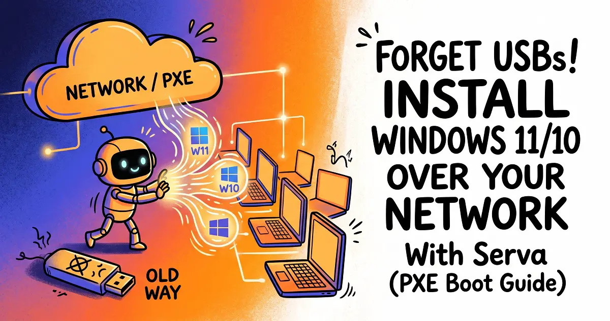 Forget USBs! Install Windows 11/10 Over Your Network with Serva (PXE Boot Guide)